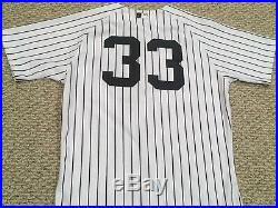 STEPHEN DREW #33 size 44 2014 Yankees Game Jersey HOME PINSTRIPE STEINER MLB