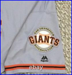 STEVE DECKER size 52 #33 2016 SAN FRANCISCO GIANTS GAME USED JERSEY ROAD MLB