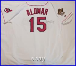 Sandy Alomar AUTO Cleveland Indians (Replica) with1995 World Series jersey withCOA