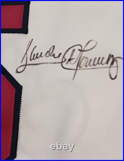 Sandy Alomar AUTO Cleveland Indians (Replica) with1995 World Series jersey withCOA