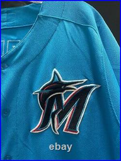 Santiago Chavez #91 Miami Marlins Game Used Stitched Authentic Jersey (minors)