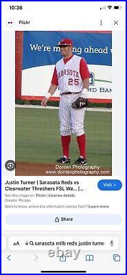 Sarasota Reds MiLB Minor League 2005-07 Style Game Worn Jersey Justin Turner