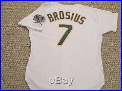 Scott Brosius #7 size 46 1993 Oakland A's Athletics Game Used Jersey Home White