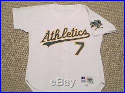 Scott Brosius #7 size 46 1993 Oakland A's Athletics Game Used Jersey Home White