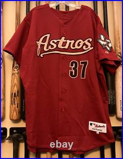 Shane Reynolds 2002 Houston Astros Game Used Red Home Jersey Texas Patch