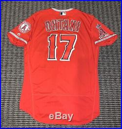 Shohei Ohtani Los Angeles Angels Game Used Worn Jersey MLB Auth Photo Matched
