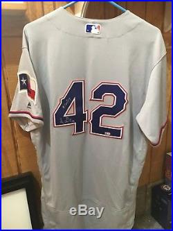 Signed Texas Rangers Alex Claudio JR Day Game Used Jersey WithDate