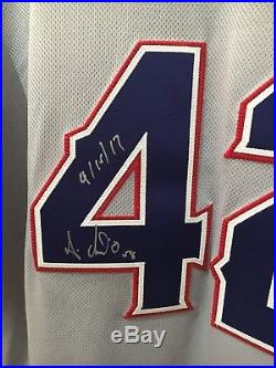Signed Texas Rangers Alex Claudio JR Day Game Used Jersey WithDate