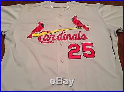 St Louis Cardinals 1999 Mark McGwire Game Worn Used Baseball Jersey Solid Use