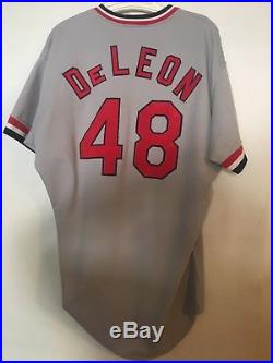 St Louis Cardinals Jose DeLeon game worn 1998 road jersey