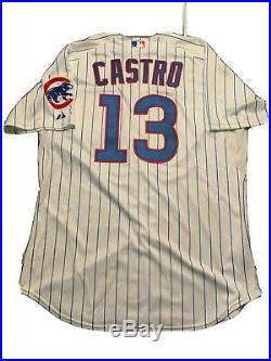 Starlin Castro Chicago Cubs Game Used / Worn Jersey MLB Auth Photomatched