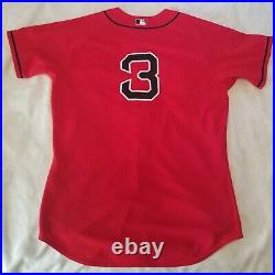 TEAM ISSUED or GAME WORN Boston Red Sox MLB #3 red alternate jersey size 48