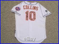 TERRY COLLINS sz 44 #10 2014 New York Mets GAME USED JERSEY home CAMO MLB HOLO