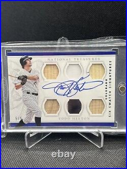 TODD HELTON 16 NATIONAL TREASURES GAME USED 6X JERSEY/BAT AUTO 5/5 SIGNED HOFer