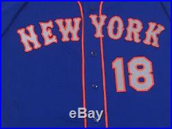 TRAVIS d'ARNAUD size 46 #18 2019 New York Mets game jersey issued road blue MLB