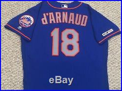 TRAVIS d'ARNAUD size 46 #18 2019 New York Mets game jersey issued road blue MLB
