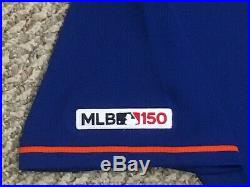 TRAVIS d'ARNAUD sz 46 #18 2019 New York Mets game jersey alt home blue MLB HOLO