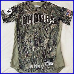Team Issued David Dahl #27 San Diego Padres Jersey Green DOD Woodland Camouflage