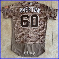 Team Issued Jersey San Diego Padres Dillon Overton #60 Camo Size 44 (2017)