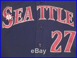 Tim Bogar sz 48 #55 2016 Seattle Mariners GAME USED jersey JULY 4TH MLB hologram