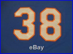 Tim Leary 1984 Game Used Worn Mets Jersey Alternate Road Blue size 46 +2 body