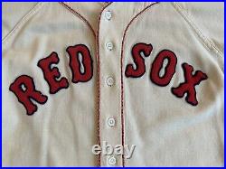 Tim McAuliffe 1958 BOSTON RED SOX #43 Team Issued Wool Flannel Game Jersey 44