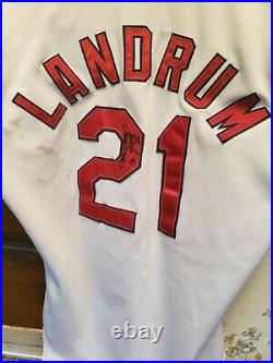 Tito Landrum Game Worn Autographed 1985 St. Louis Cardinals home jersey