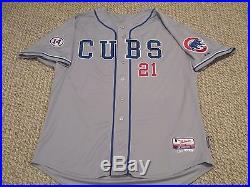 Tommy Hunter 2015 Cubs Game Jersey Issued Alt Road Gray Size 52 #21 MLB holo