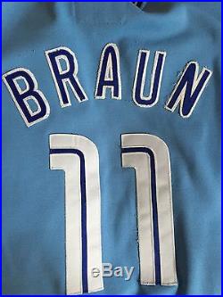 Toronto Blue Jays 1980 Powder Blue Game Worn Jersey Steve Braun Number 11 Rare