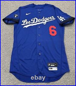 Trea Turner Los Angeles Dodgers Team Issued CC Jersey Vin Skully Patch MLB Auth