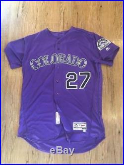 Trevor Story Colorado Rockies Game Issued Jersey 2017