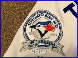 Troy Tulowitzki MLB Holo Game Used Jersey 2016 Home Toronto Blue Jays