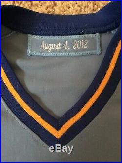 Turn Back The Clock Brewers Game Used Throwback Jersey Uniform 2012 MLB Holo