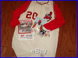 VINTAGE GAME USED 1960s CLEVELAND INDIANS FLANNEL JERSEY