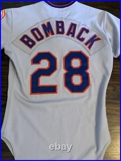 VINTAGE NEW YORK METS GAME WORN 1980 Mike Bomback Jersey RARE SYLE WITH LOA