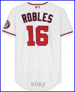 Victor Robles Nationals GU #16 White Jersey vs Braves on 7/17 and 9/27/2022