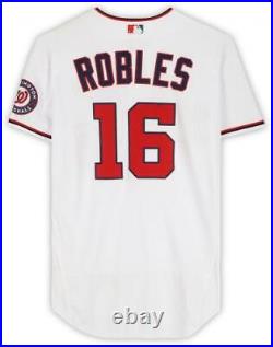 Victor Robles Washington Nationals GU #16 White Jersey vs Mets on April 7, 2022