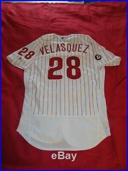 Vince Velasquez Phillies 2017 GAME USED AUTOGRAPHED SIGNED HOME JERSEY
