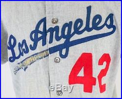 Vintage 1969 Game Used Los Angeles Dodgers Jersey L. Everitt #42 Jackie Robinson