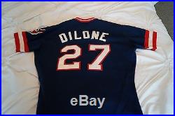 Vintage 1980 Cleveland Indians game worn jersey #27 Miguel Dilone & autograph