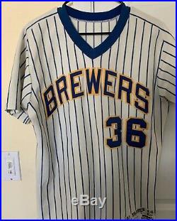 Vintage 1981 Harry Warner Game Used Rare Jersey Milwaukee Brewers #36 MLB Jersey