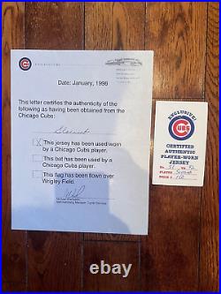 Vintage 1992 Heathcliff Slocumb Chicago Cubs Home Game Used Worn Jersey With LOA