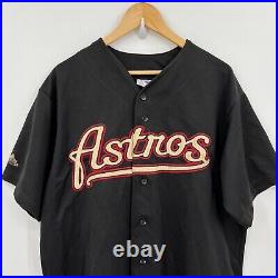 Vintage Majestic Houston Astros Baseball Jersey Men's XLarge Black Red