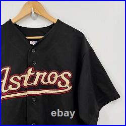 Vintage Majestic Houston Astros Baseball Jersey Men's XLarge Black Red