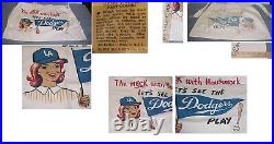 Vintage The Heck With Housework Lets Watch Los Angeles Dodgers Play Apron Nrmt