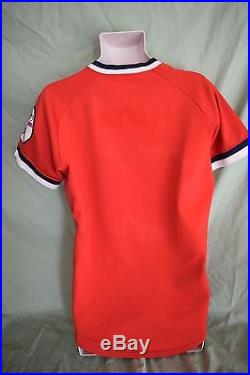 Vtg 70s 1976 Game used CLEVELAND INDIANS Wilson Red baseball jersey 42