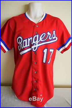 Vtg 80s 1984 Texas Rangers Game Team Issue Red alternate Mickey Rivers jersey 17