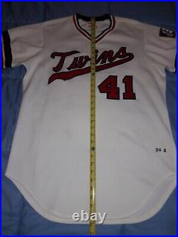 Vtg Wilson 1984 Minnesota Twins #41 Tom Kelly Game Used Worn Coaches Home Jersey