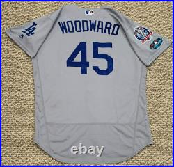 WOODWARD size 46 #45 2018 LOS ANGELES DODGERS game used jersey 60 YEAR POST SEAS
