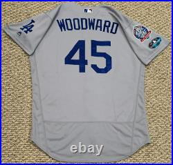 WOODWARD size 46 #45 2018 LOS ANGELES DODGERS game used jersey 60 YEAR POST SEAS